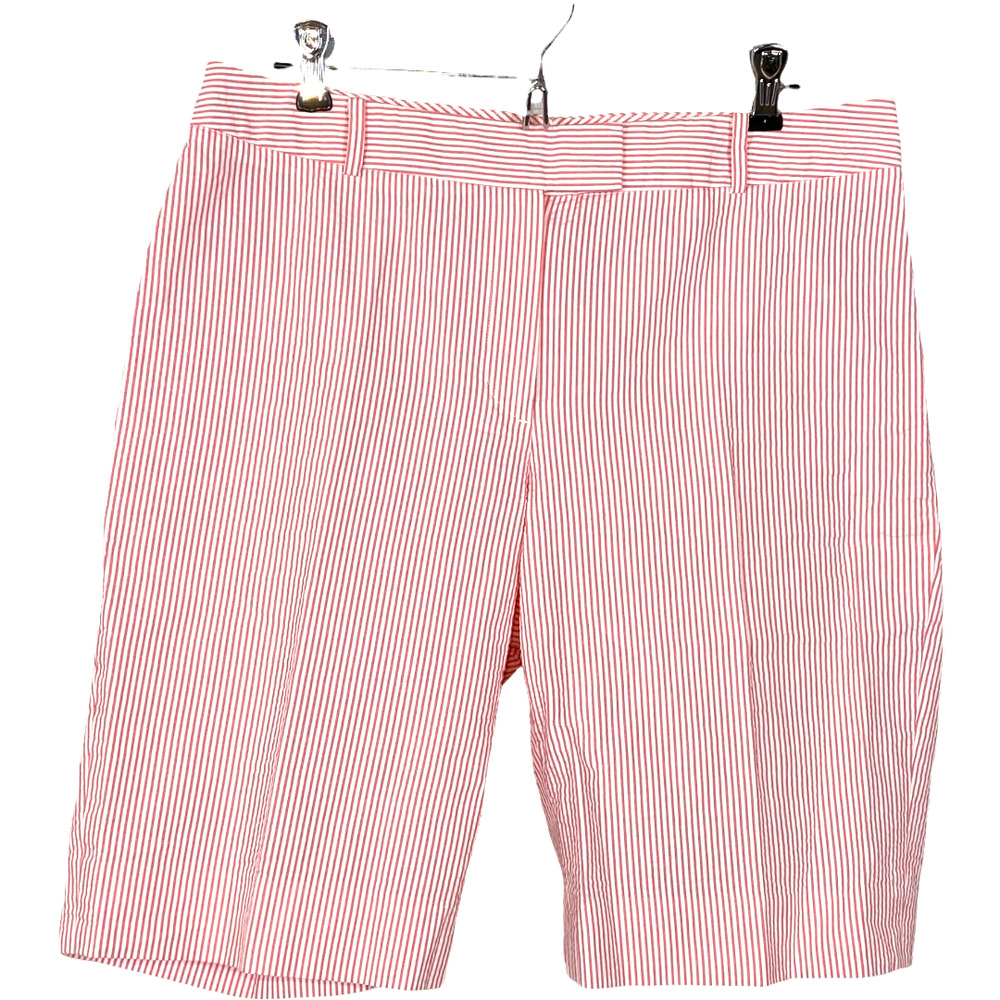 Brooks Brothers 365 Pink White Striped Seersucker Bermuda Shorts Size 8 Women